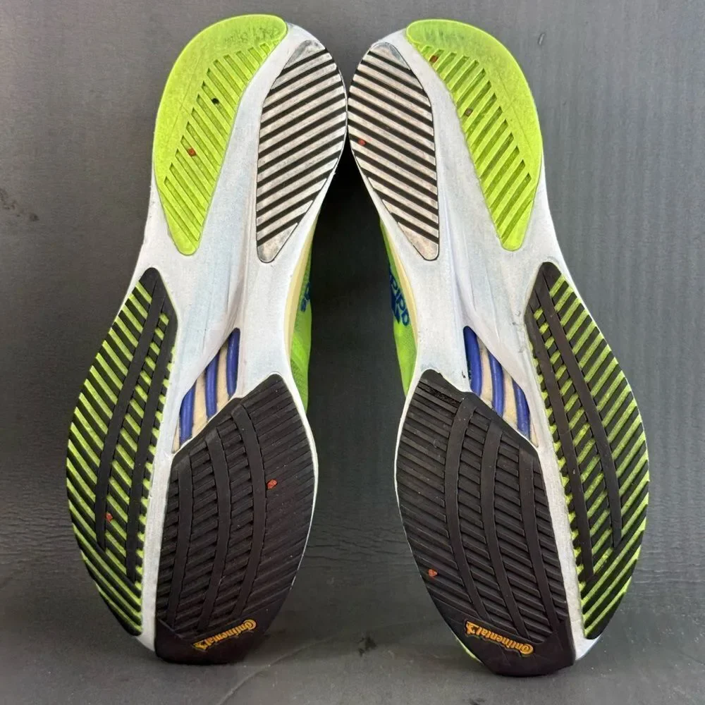 adidas Adizero Boston 10 Signal Green Sonic Ink athletic sneaker shoes men's 10